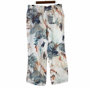 Chico’s Linen Faded Print Palazzo Pant Multi Color The Ultimate Fit size Small